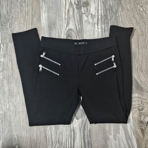 Zara Basic faux zip goth style pants size medium